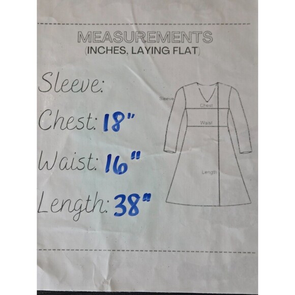 Max Studio Dress Sz XL Knee Length Geometric Print Babydoll Coquette Blue White - Picture 6 of 9